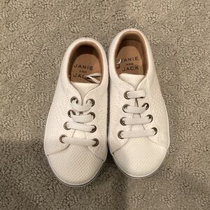 Janie and Jack white Knit Low-Top Slip-On Sneakers 0283